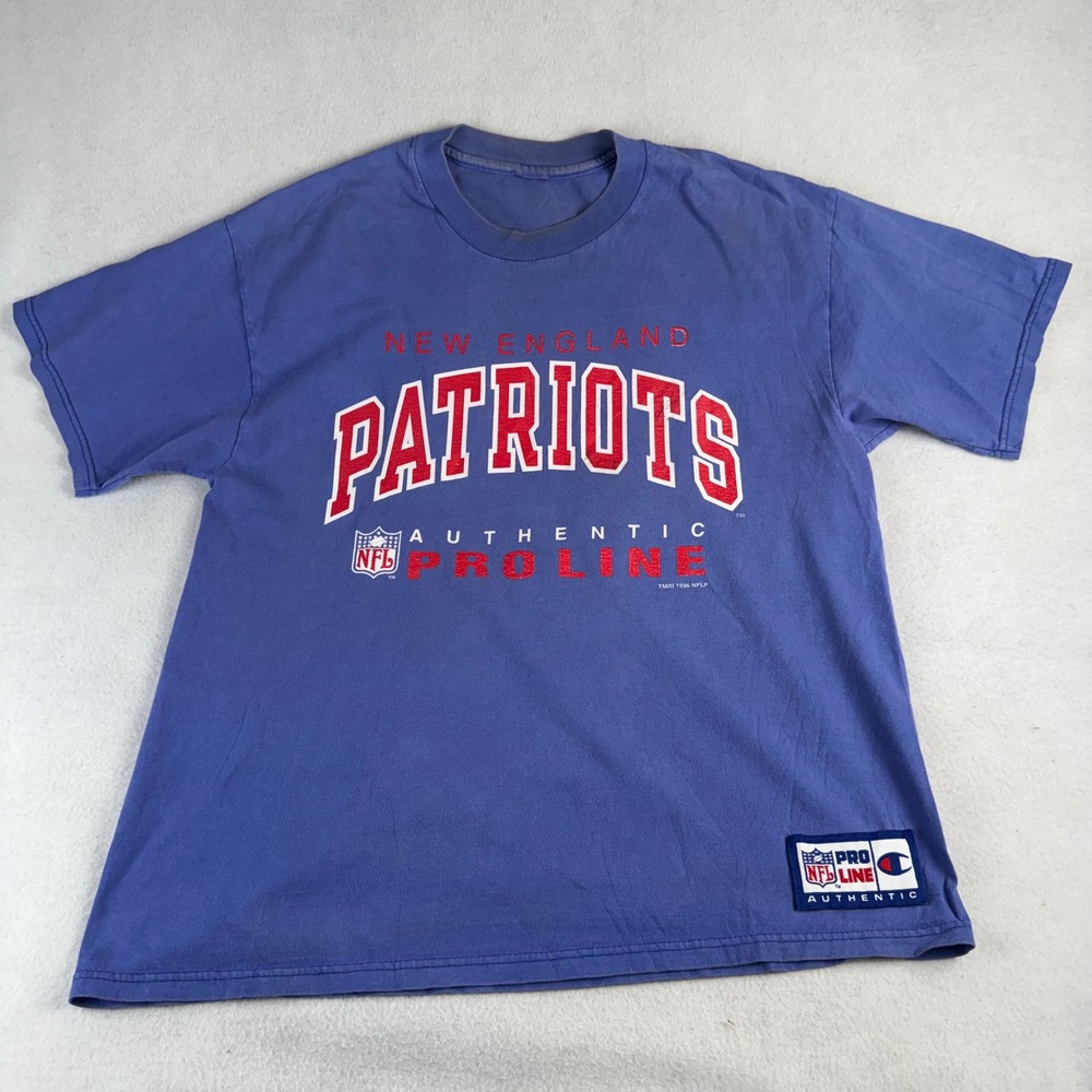 Vintage 1996 New England Patriots Champion Pro Line T-Shirt Blue XL Mens NFL - Picture 1 of 8